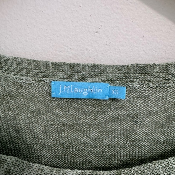 J. McLaughlin Green 100% Linen Top - Picture 4 of 6